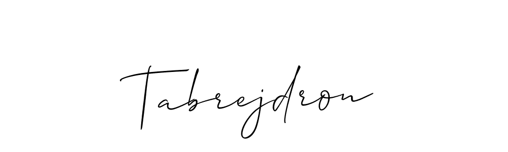 How to Draw Tabrejdron signature style? Allison_Script is a latest design signature styles for name Tabrejdron. Tabrejdron signature style 2 images and pictures png