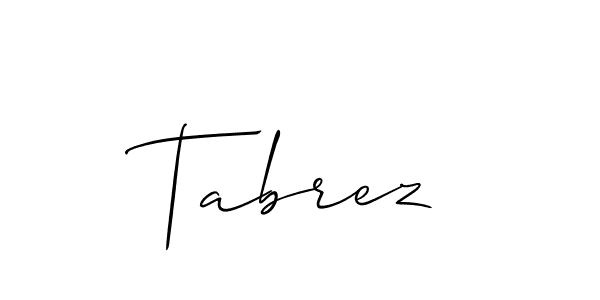 Also we have Tabrez name is the best signature style. Create professional handwritten signature collection using Allison_Script autograph style. Tabrez signature style 2 images and pictures png