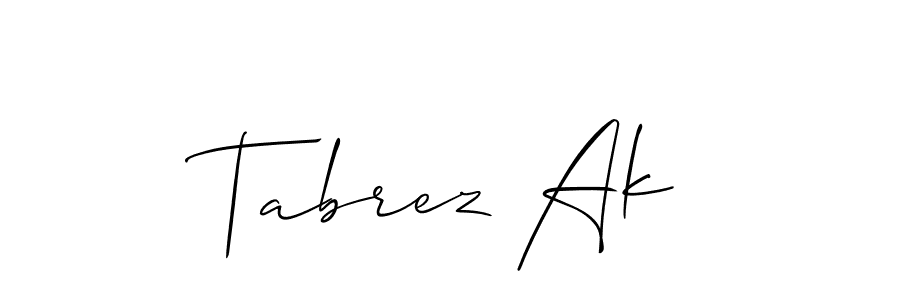 How to Draw Tabrez Ak signature style? Allison_Script is a latest design signature styles for name Tabrez Ak. Tabrez Ak signature style 2 images and pictures png