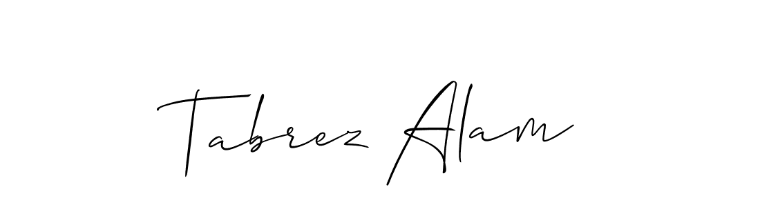 Allison_Script is a professional signature style that is perfect for those who want to add a touch of class to their signature. It is also a great choice for those who want to make their signature more unique. Get Tabrez Alam name to fancy signature for free. Tabrez Alam signature style 2 images and pictures png