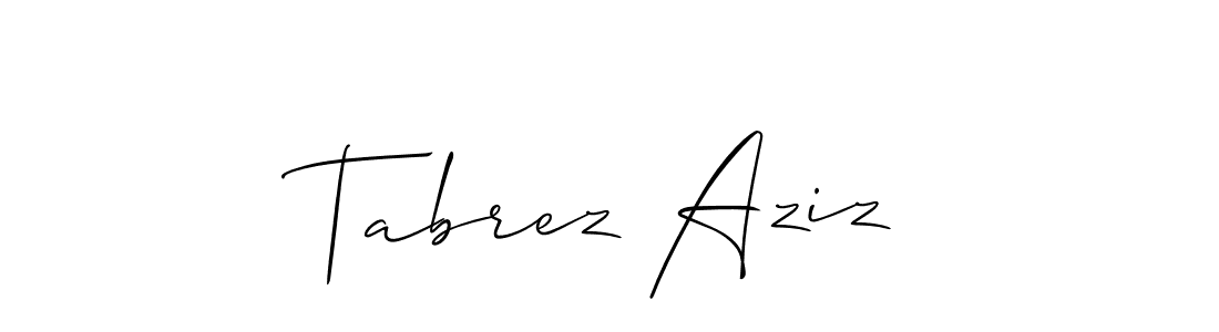 Make a short Tabrez Aziz signature style. Manage your documents anywhere anytime using Allison_Script. Create and add eSignatures, submit forms, share and send files easily. Tabrez Aziz signature style 2 images and pictures png