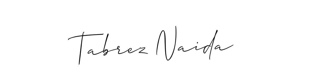 Best and Professional Signature Style for Tabrez Naida. Allison_Script Best Signature Style Collection. Tabrez Naida signature style 2 images and pictures png