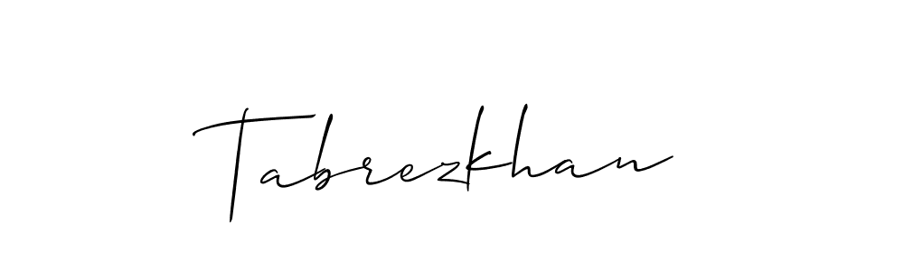 It looks lik you need a new signature style for name Tabrezkhan. Design unique handwritten (Allison_Script) signature with our free signature maker in just a few clicks. Tabrezkhan signature style 2 images and pictures png