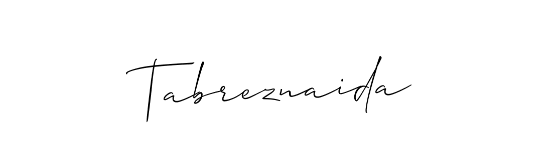 Similarly Allison_Script is the best handwritten signature design. Signature creator online .You can use it as an online autograph creator for name Tabreznaida. Tabreznaida signature style 2 images and pictures png