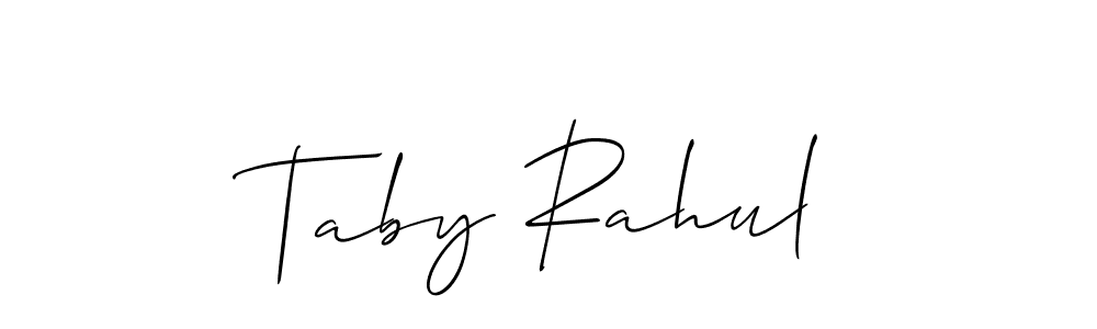 This is the best signature style for the Taby Rahul name. Also you like these signature font (Allison_Script). Mix name signature. Taby Rahul signature style 2 images and pictures png