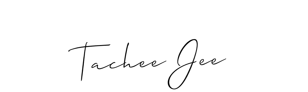 Also You can easily find your signature by using the search form. We will create Tachee Jee name handwritten signature images for you free of cost using Allison_Script sign style. Tachee Jee signature style 2 images and pictures png