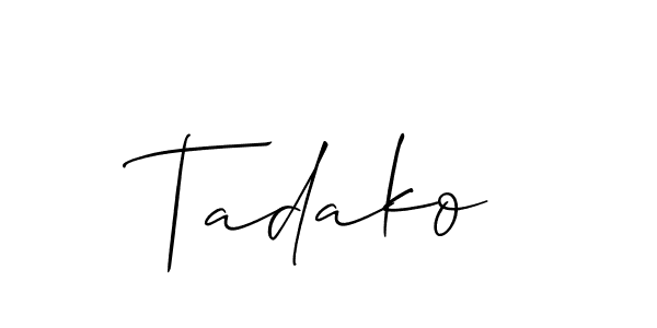 The best way (Allison_Script) to make a short signature is to pick only two or three words in your name. The name Tadako include a total of six letters. For converting this name. Tadako signature style 2 images and pictures png