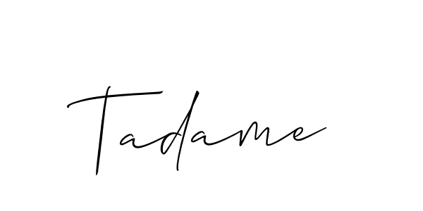 Use a signature maker to create a handwritten signature online. With this signature software, you can design (Allison_Script) your own signature for name Tadame. Tadame signature style 2 images and pictures png