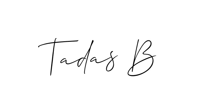 It looks lik you need a new signature style for name Tadas B. Design unique handwritten (Allison_Script) signature with our free signature maker in just a few clicks. Tadas B signature style 2 images and pictures png