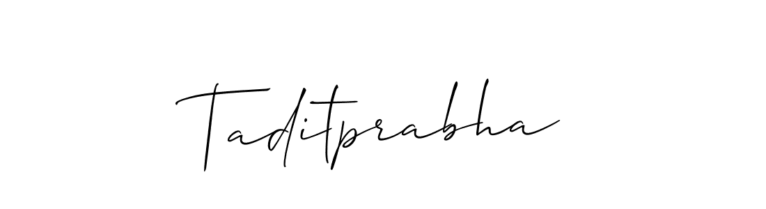 if you are searching for the best signature style for your name Taditprabha. so please give up your signature search. here we have designed multiple signature styles  using Allison_Script. Taditprabha signature style 2 images and pictures png