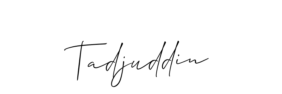 if you are searching for the best signature style for your name Tadjuddin. so please give up your signature search. here we have designed multiple signature styles  using Allison_Script. Tadjuddin signature style 2 images and pictures png