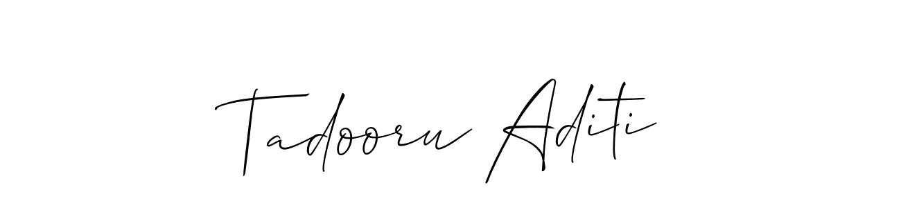 How to make Tadooru Aditi signature? Allison_Script is a professional autograph style. Create handwritten signature for Tadooru Aditi name. Tadooru Aditi signature style 2 images and pictures png