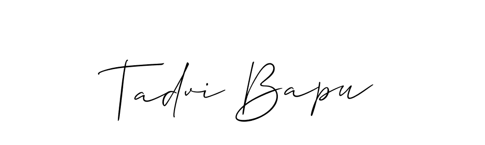 The best way (Allison_Script) to make a short signature is to pick only two or three words in your name. The name Tadvi Bapu include a total of six letters. For converting this name. Tadvi Bapu signature style 2 images and pictures png