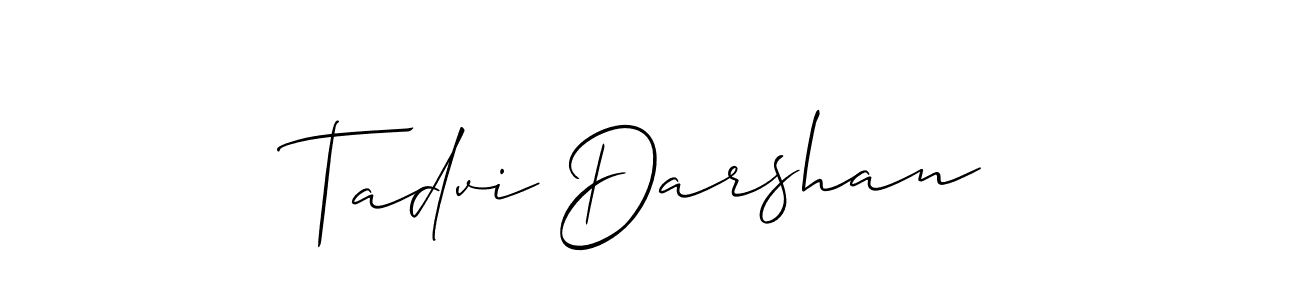 Allison_Script is a professional signature style that is perfect for those who want to add a touch of class to their signature. It is also a great choice for those who want to make their signature more unique. Get Tadvi Darshan name to fancy signature for free. Tadvi Darshan signature style 2 images and pictures png