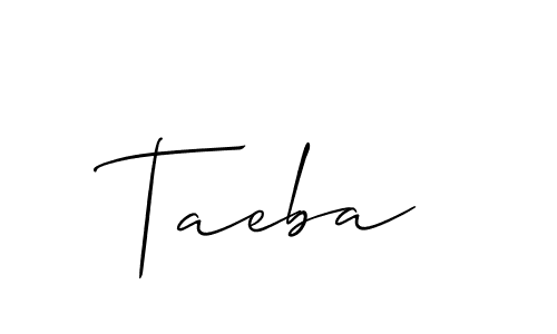 Design your own signature with our free online signature maker. With this signature software, you can create a handwritten (Allison_Script) signature for name Taeba. Taeba signature style 2 images and pictures png