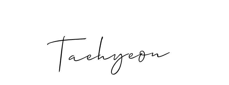 How to Draw Taehyeon signature style? Allison_Script is a latest design signature styles for name Taehyeon. Taehyeon signature style 2 images and pictures png