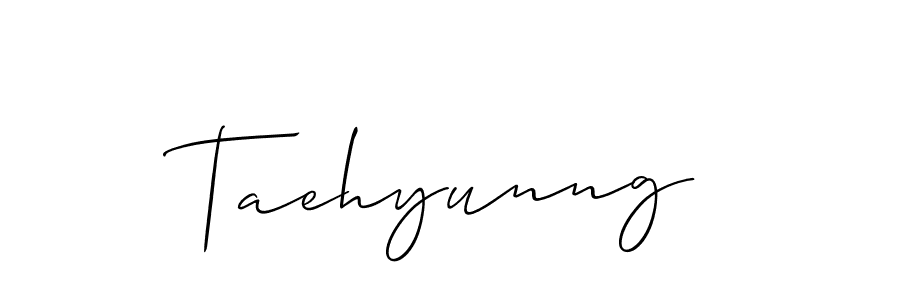 It looks lik you need a new signature style for name Taehyunng. Design unique handwritten (Allison_Script) signature with our free signature maker in just a few clicks. Taehyunng signature style 2 images and pictures png