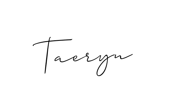 Make a beautiful signature design for name Taeryn. With this signature (Allison_Script) style, you can create a handwritten signature for free. Taeryn signature style 2 images and pictures png