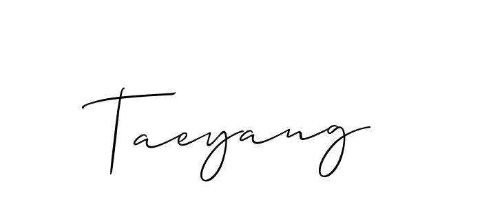 Allison_Script is a professional signature style that is perfect for those who want to add a touch of class to their signature. It is also a great choice for those who want to make their signature more unique. Get Taeyang name to fancy signature for free. Taeyang signature style 2 images and pictures png