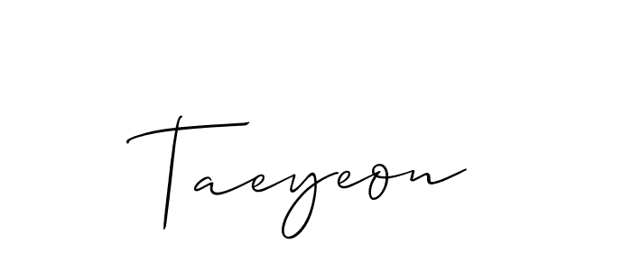 Design your own signature with our free online signature maker. With this signature software, you can create a handwritten (Allison_Script) signature for name Taeyeon. Taeyeon signature style 2 images and pictures png