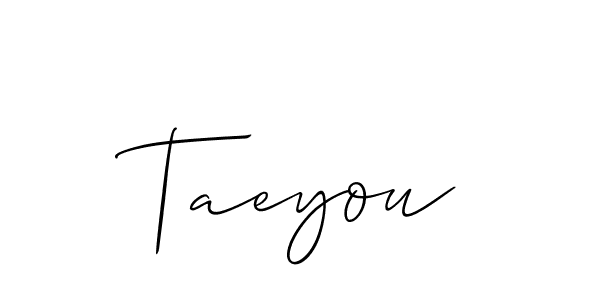 Taeyou stylish signature style. Best Handwritten Sign (Allison_Script) for my name. Handwritten Signature Collection Ideas for my name Taeyou. Taeyou signature style 2 images and pictures png