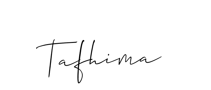 Design your own signature with our free online signature maker. With this signature software, you can create a handwritten (Allison_Script) signature for name Tafhima. Tafhima signature style 2 images and pictures png