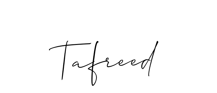 Also we have Tafreed name is the best signature style. Create professional handwritten signature collection using Allison_Script autograph style. Tafreed signature style 2 images and pictures png