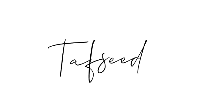 It looks lik you need a new signature style for name Tafseed. Design unique handwritten (Allison_Script) signature with our free signature maker in just a few clicks. Tafseed signature style 2 images and pictures png