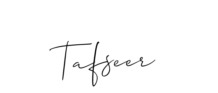 Create a beautiful signature design for name Tafseer. With this signature (Allison_Script) fonts, you can make a handwritten signature for free. Tafseer signature style 2 images and pictures png