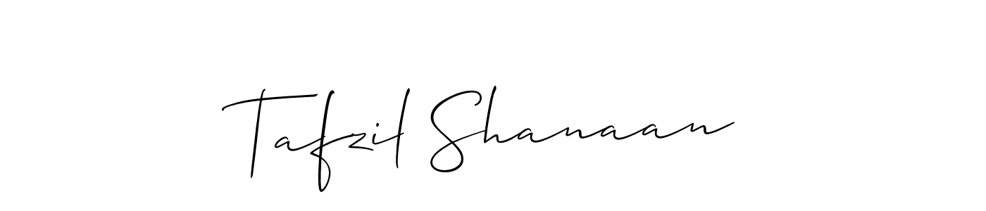 Design your own signature with our free online signature maker. With this signature software, you can create a handwritten (Allison_Script) signature for name Tafzil Shanaan. Tafzil Shanaan signature style 2 images and pictures png