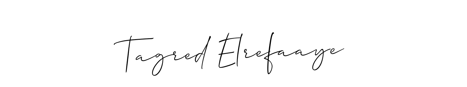 Best and Professional Signature Style for Tagred Elrefaaye. Allison_Script Best Signature Style Collection. Tagred Elrefaaye signature style 2 images and pictures png
