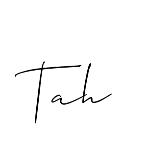 Tah stylish signature style. Best Handwritten Sign (Allison_Script) for my name. Handwritten Signature Collection Ideas for my name Tah. Tah signature style 2 images and pictures png