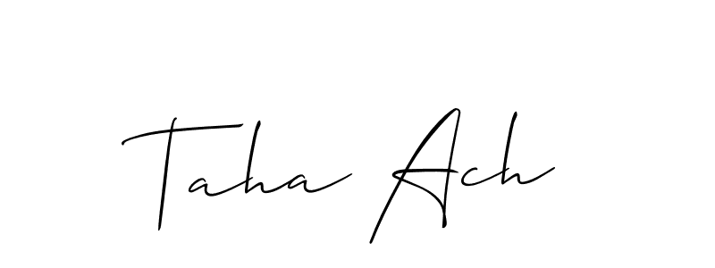 Design your own signature with our free online signature maker. With this signature software, you can create a handwritten (Allison_Script) signature for name Taha Ach. Taha Ach signature style 2 images and pictures png