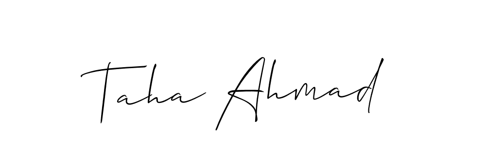 Make a short Taha Ahmad signature style. Manage your documents anywhere anytime using Allison_Script. Create and add eSignatures, submit forms, share and send files easily. Taha Ahmad signature style 2 images and pictures png