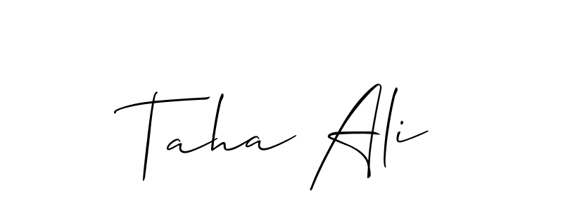 Make a beautiful signature design for name Taha Ali. With this signature (Allison_Script) style, you can create a handwritten signature for free. Taha Ali signature style 2 images and pictures png