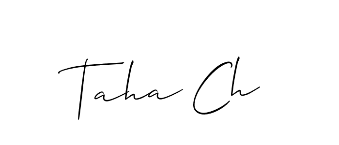 Create a beautiful signature design for name Taha Ch. With this signature (Allison_Script) fonts, you can make a handwritten signature for free. Taha Ch signature style 2 images and pictures png