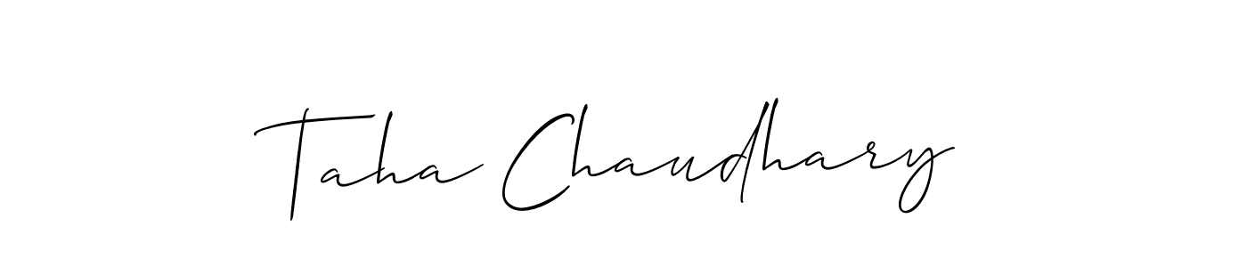 Similarly Allison_Script is the best handwritten signature design. Signature creator online .You can use it as an online autograph creator for name Taha Chaudhary. Taha Chaudhary signature style 2 images and pictures png