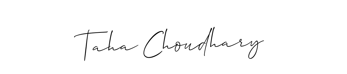 Design your own signature with our free online signature maker. With this signature software, you can create a handwritten (Allison_Script) signature for name Taha Choudhary. Taha Choudhary signature style 2 images and pictures png