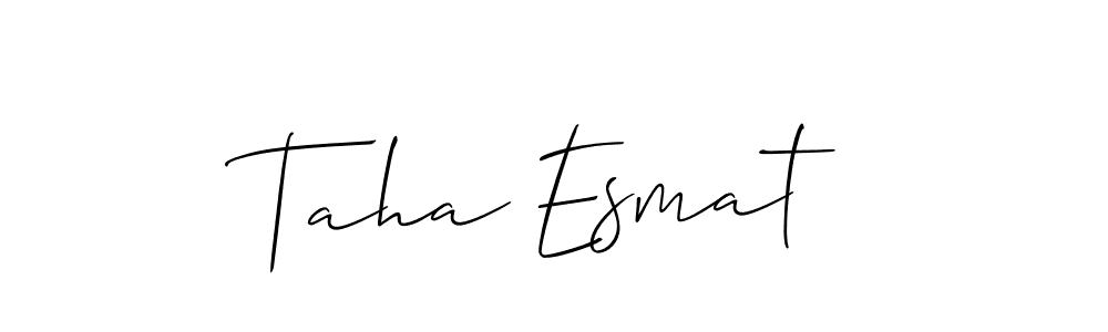 Also we have Taha Esmat name is the best signature style. Create professional handwritten signature collection using Allison_Script autograph style. Taha Esmat signature style 2 images and pictures png