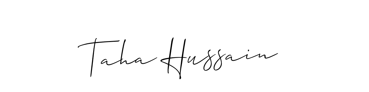 Use a signature maker to create a handwritten signature online. With this signature software, you can design (Allison_Script) your own signature for name Taha Hussain. Taha Hussain signature style 2 images and pictures png