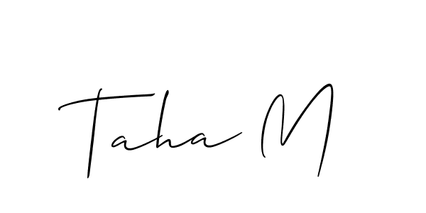 How to Draw Taha M signature style? Allison_Script is a latest design signature styles for name Taha M. Taha M signature style 2 images and pictures png