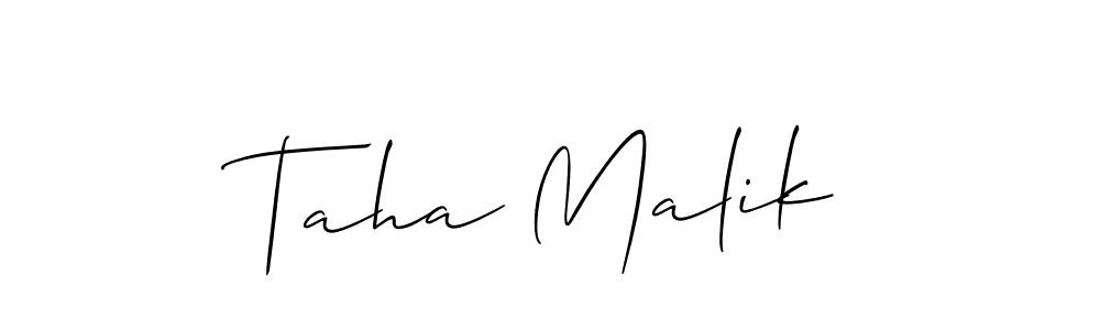 Make a beautiful signature design for name Taha Malik. With this signature (Allison_Script) style, you can create a handwritten signature for free. Taha Malik signature style 2 images and pictures png