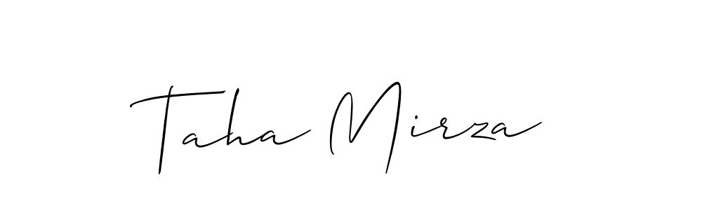 Use a signature maker to create a handwritten signature online. With this signature software, you can design (Allison_Script) your own signature for name Taha Mirza. Taha Mirza signature style 2 images and pictures png