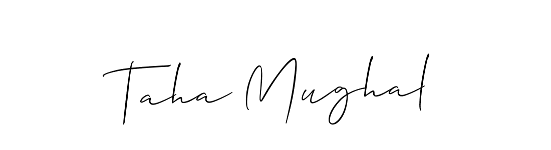 How to Draw Taha Mughal signature style? Allison_Script is a latest design signature styles for name Taha Mughal. Taha Mughal signature style 2 images and pictures png