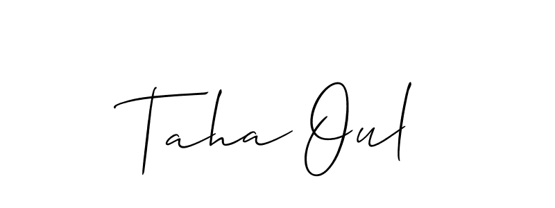 How to make Taha Oul signature? Allison_Script is a professional autograph style. Create handwritten signature for Taha Oul name. Taha Oul signature style 2 images and pictures png