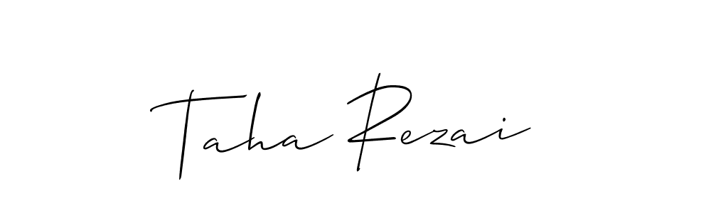 Create a beautiful signature design for name Taha Rezai. With this signature (Allison_Script) fonts, you can make a handwritten signature for free. Taha Rezai signature style 2 images and pictures png