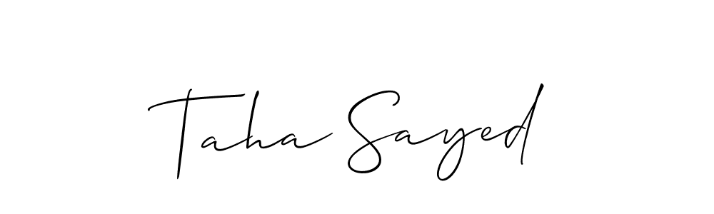 Make a short Taha Sayed signature style. Manage your documents anywhere anytime using Allison_Script. Create and add eSignatures, submit forms, share and send files easily. Taha Sayed signature style 2 images and pictures png