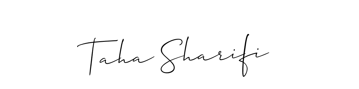 The best way (Allison_Script) to make a short signature is to pick only two or three words in your name. The name Taha Sharifi include a total of six letters. For converting this name. Taha Sharifi signature style 2 images and pictures png
