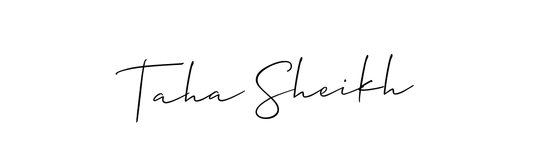 It looks lik you need a new signature style for name Taha Sheikh. Design unique handwritten (Allison_Script) signature with our free signature maker in just a few clicks. Taha Sheikh signature style 2 images and pictures png