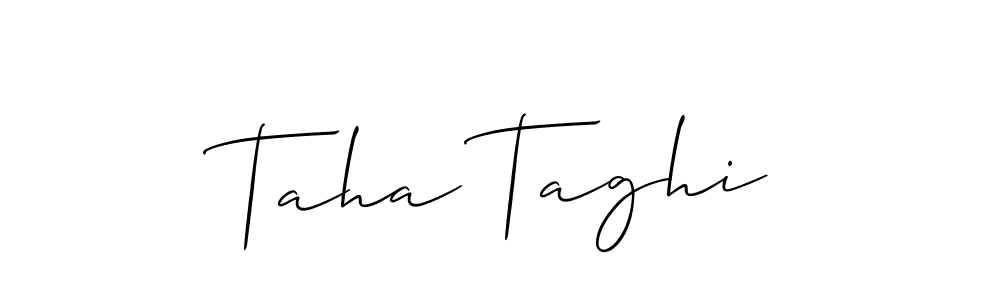 Make a short Taha Taghi signature style. Manage your documents anywhere anytime using Allison_Script. Create and add eSignatures, submit forms, share and send files easily. Taha Taghi signature style 2 images and pictures png